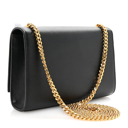 Saint Laurent Grain De Poudre Small Monogram Kate Satchel Black 3 of 9