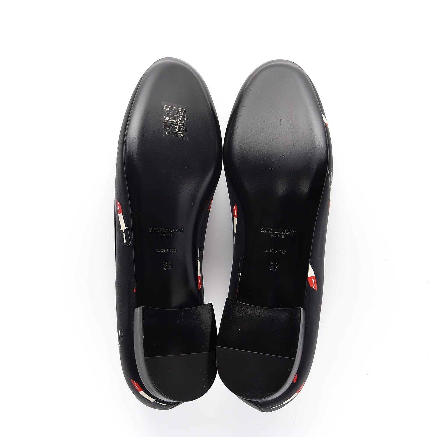 Saint Laurent Soft Calfskin Lipstick Print Loafer 39 Black 5 of 8