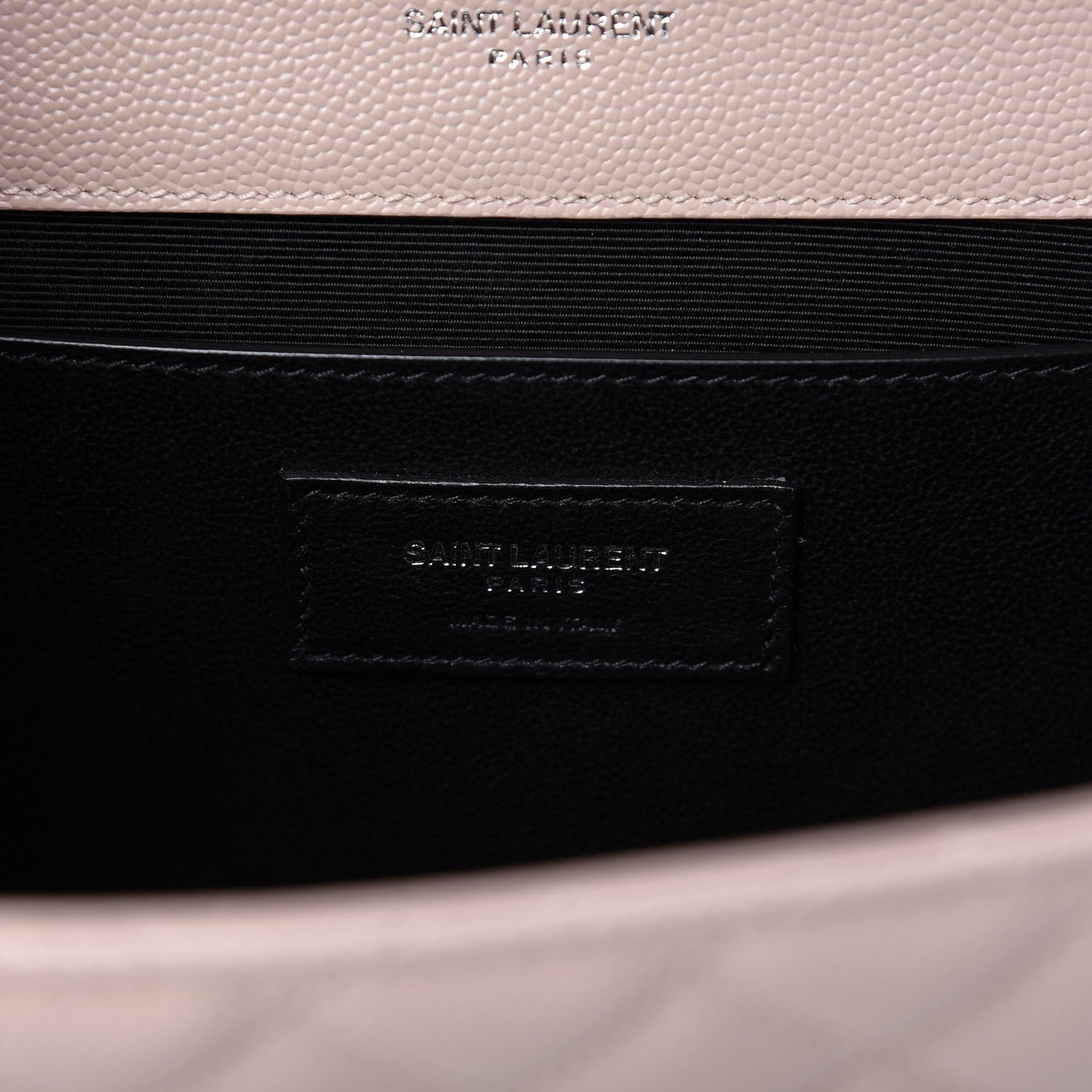 Saint Laurent Grain De Poudre Textured Mixed Matelasse Medium Triquilt Monogram Satchel Marble Pink 9 of 10
