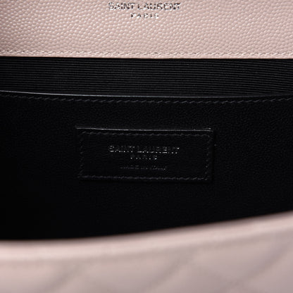 Saint Laurent Grain De Poudre Textured Mixed Matelasse Medium Triquilt Monogram Satchel Marble Pink 9 of 10
