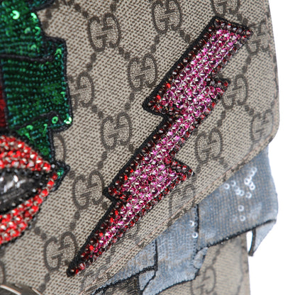 Gucci GG Supreme Monogram Lightning Embroidered Medium Dionysus Shoulder Bag Beige 9 of 10