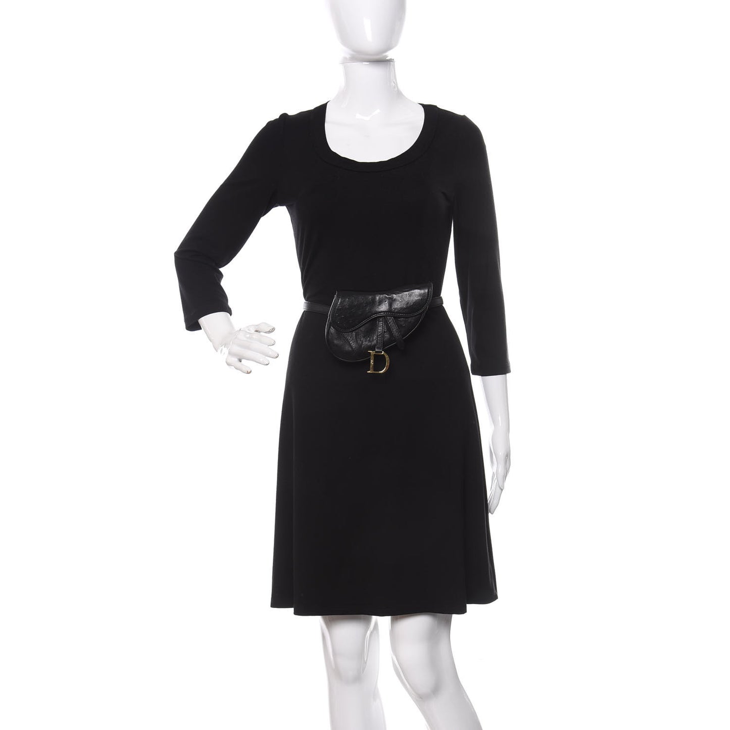Ostrich Saddle Belt Bag Black