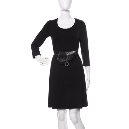 Christian Dior Ostrich Saddle Belt Bag Black 2 of 13