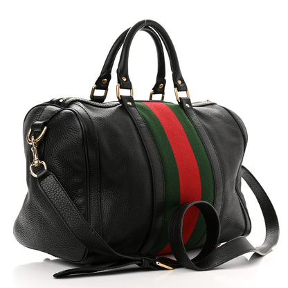 Gucci Calfskin Vintage Web Medium Boston Black 2 of 14