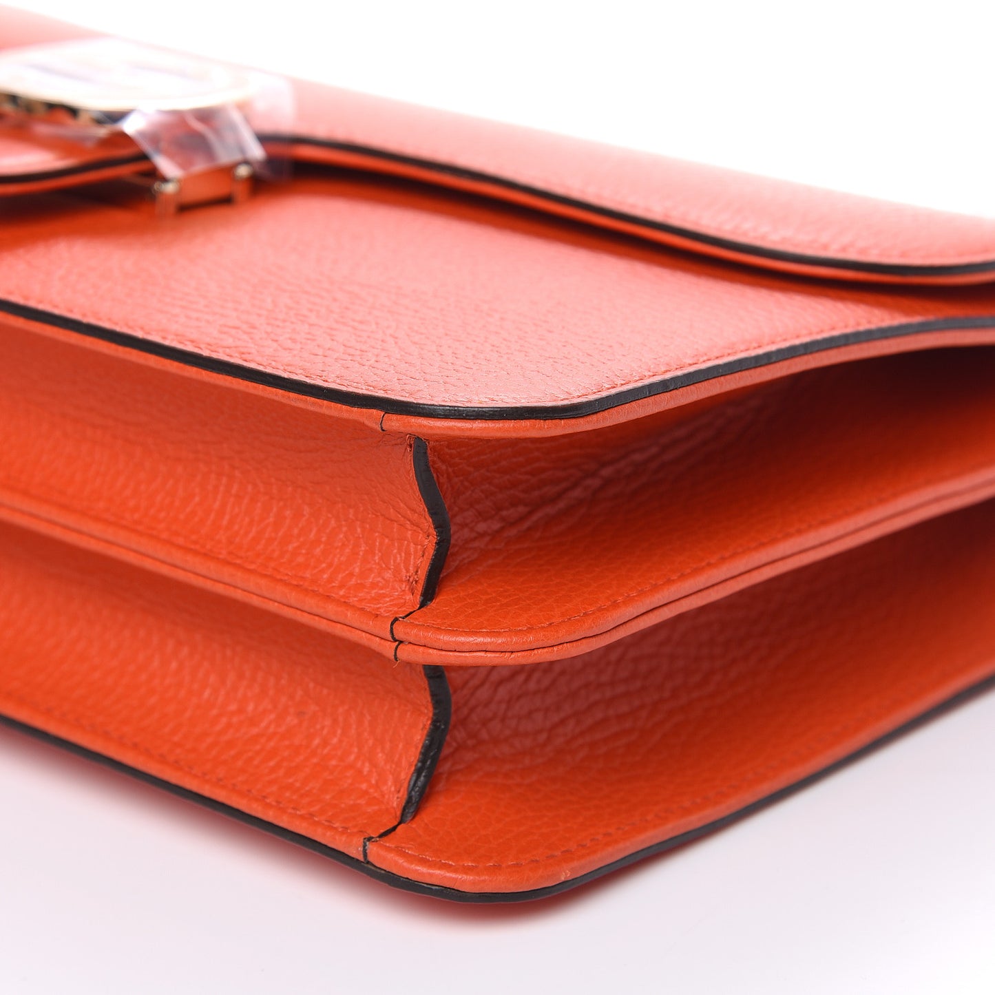 Dollar Calfskin Interlocking G Shoulder Bag Sun Orange