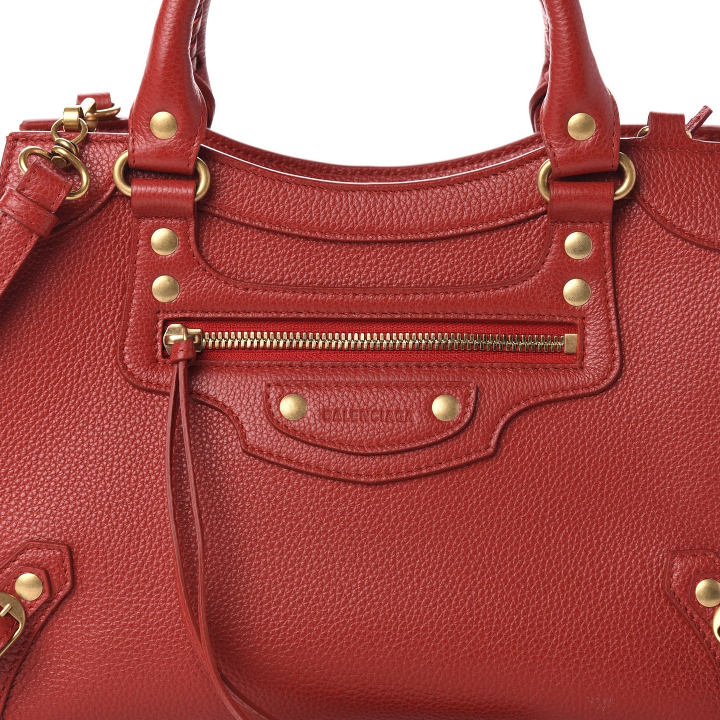 Grained Calfskin Neo Classic Gold Hardware S City Medium Red