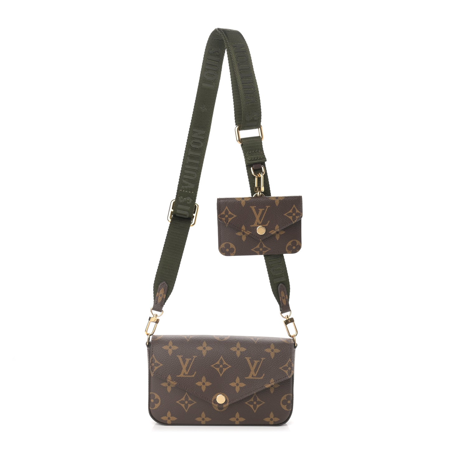 Monogram Felicie Strap & Go Kaki