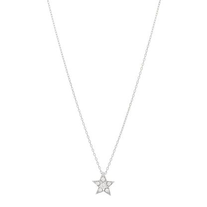 Chanel 18K White Gold Diamond Small Comete Geode Pendant Necklace 1 of 5