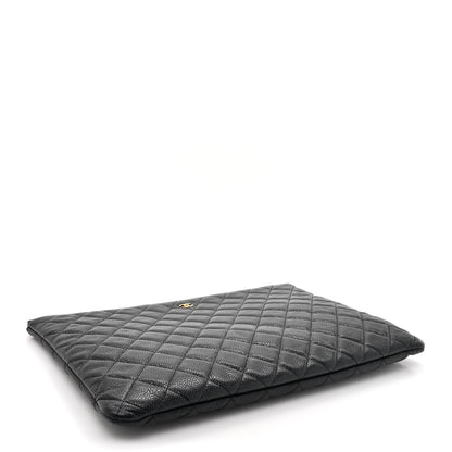 Chanel Caviar Quilted Large Cosmetic Case Black 4 of 9
