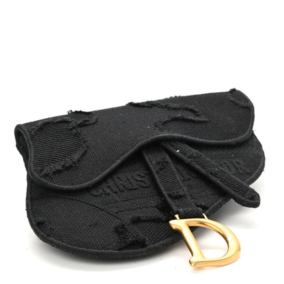 Christian Dior Canvas Embroidered Camouflage Saddle Belt Bag Black 4 of 8