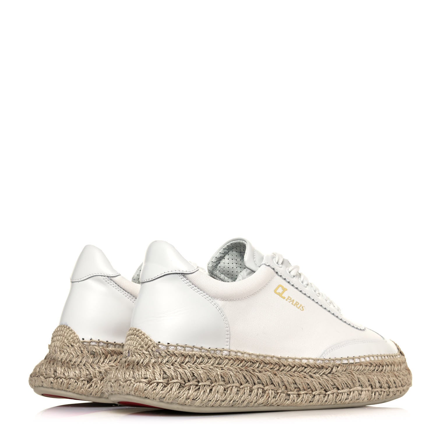 Christian Louboutin Toile Calfskin Espasneak Flat Sneaker 40 Ivory 4 of 8