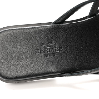 Hermes Calfskin Miss Sandals 36 Black 8 of 10