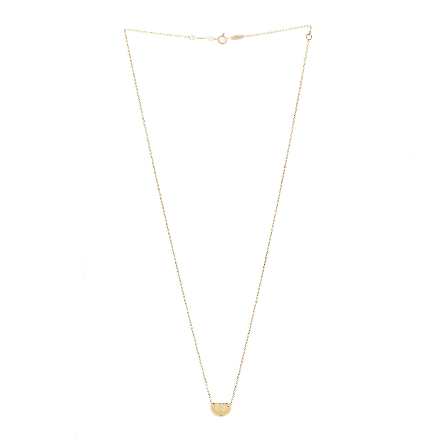 18K Yellow Gold 11mm Elsa Peretti Bean Pendant Necklace