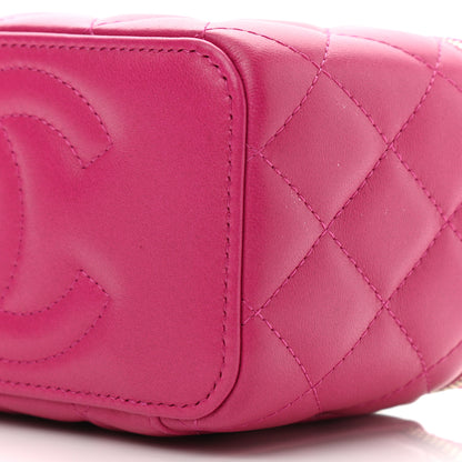 Chanel Lambskin Quilted Small Pearl Crush Vanity Case With Chain Fuchsia 9 of 10