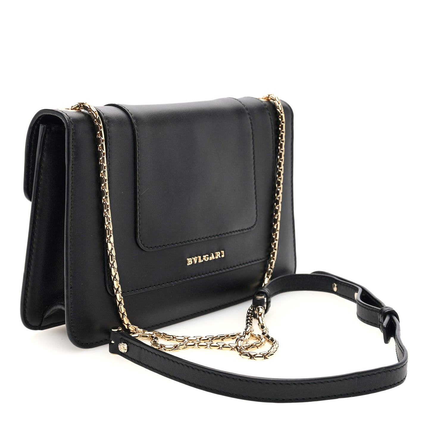 Calfskin Serpenti Forever Crossbody Bag Black