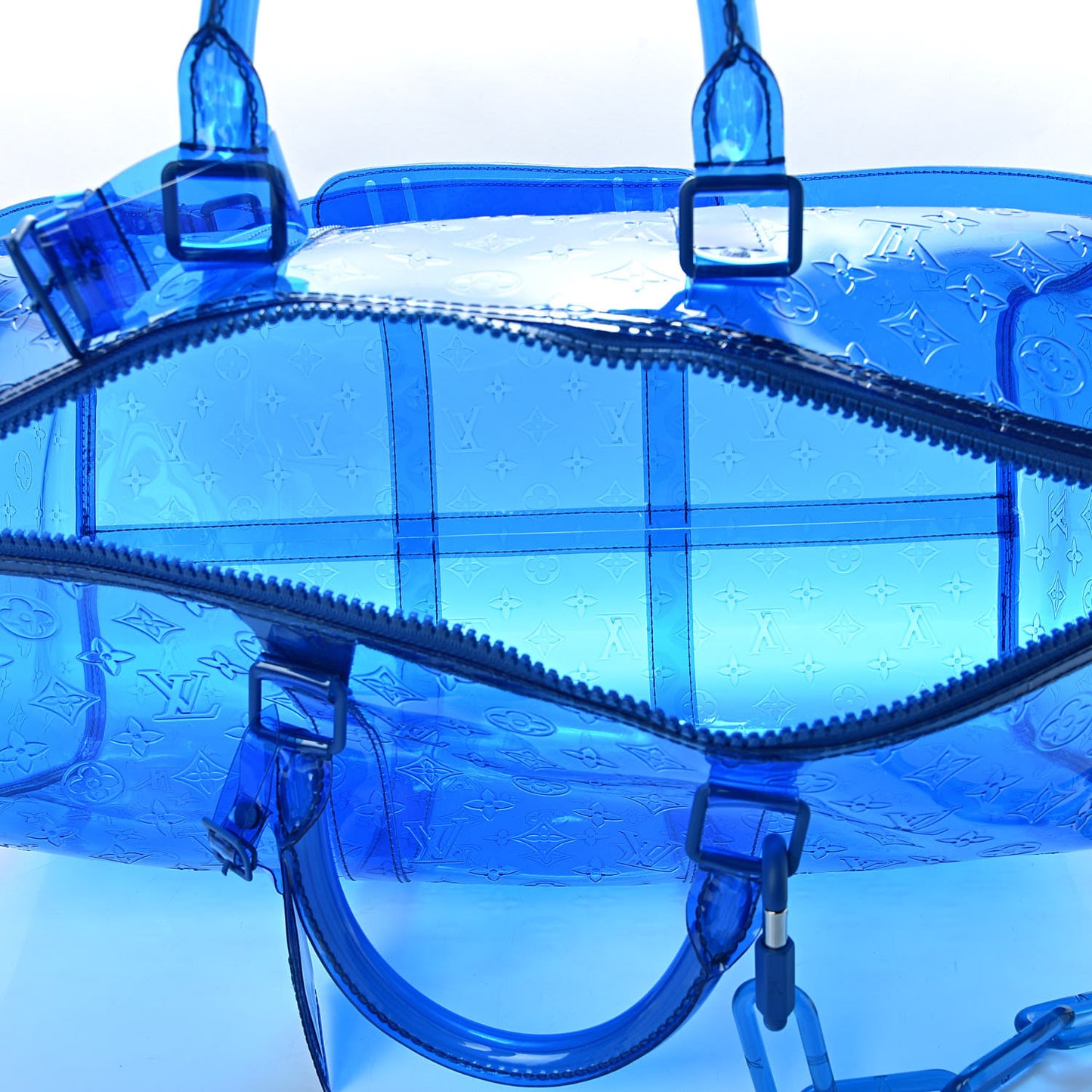 PVC Monogram Keepall Bandouliere 50 Blue