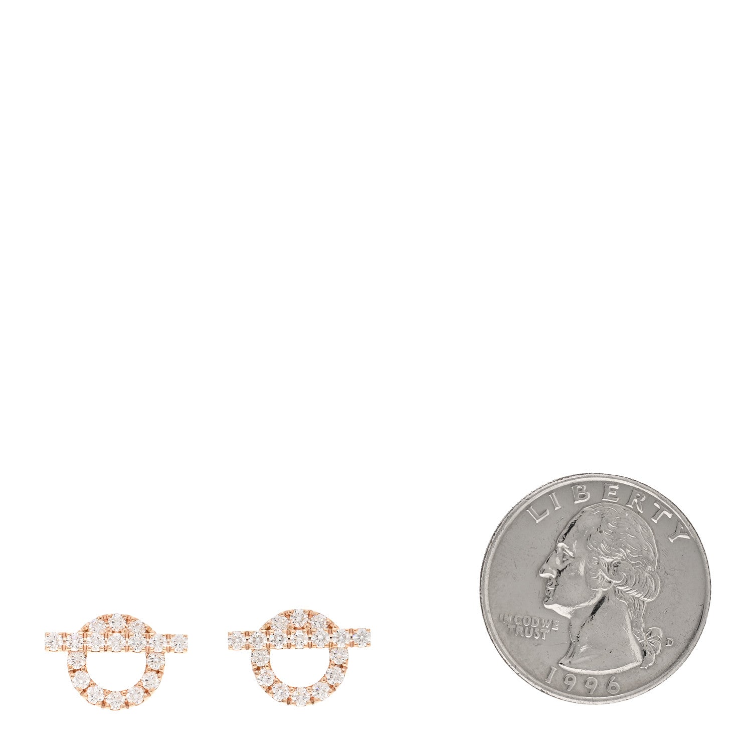 Hermes 18K Rose Gold Diamond Finesse Earrings 2 of 5