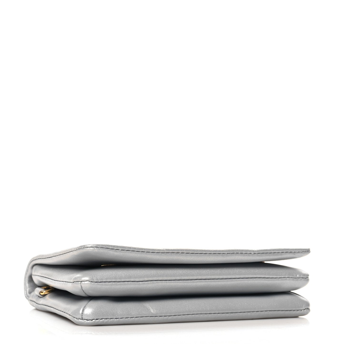 Metallic Lambskin Embossed Monogram Pochette Coussin Silver