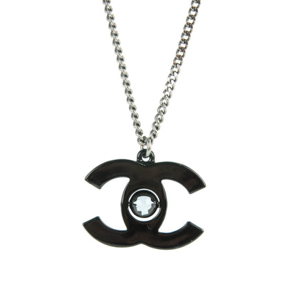 Chanel Enamel CC Camellia Necklace Black 4 of 7
