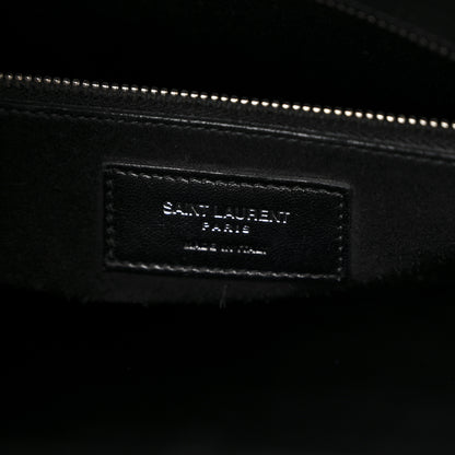 Saint Laurent Calfskin Crocodile Embossed Small Sac de Jour Black 6 of 9
