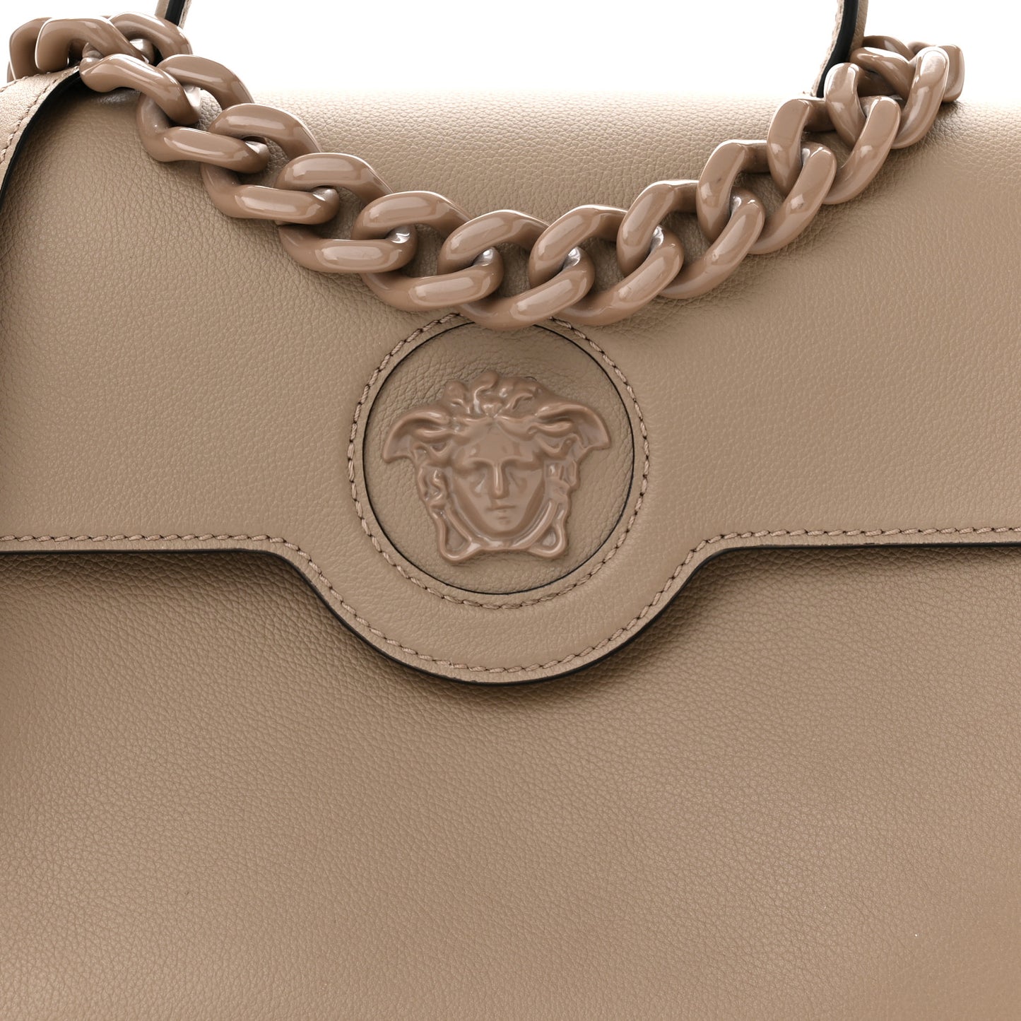 Grained Calfskin La Medusa Bag Taupe