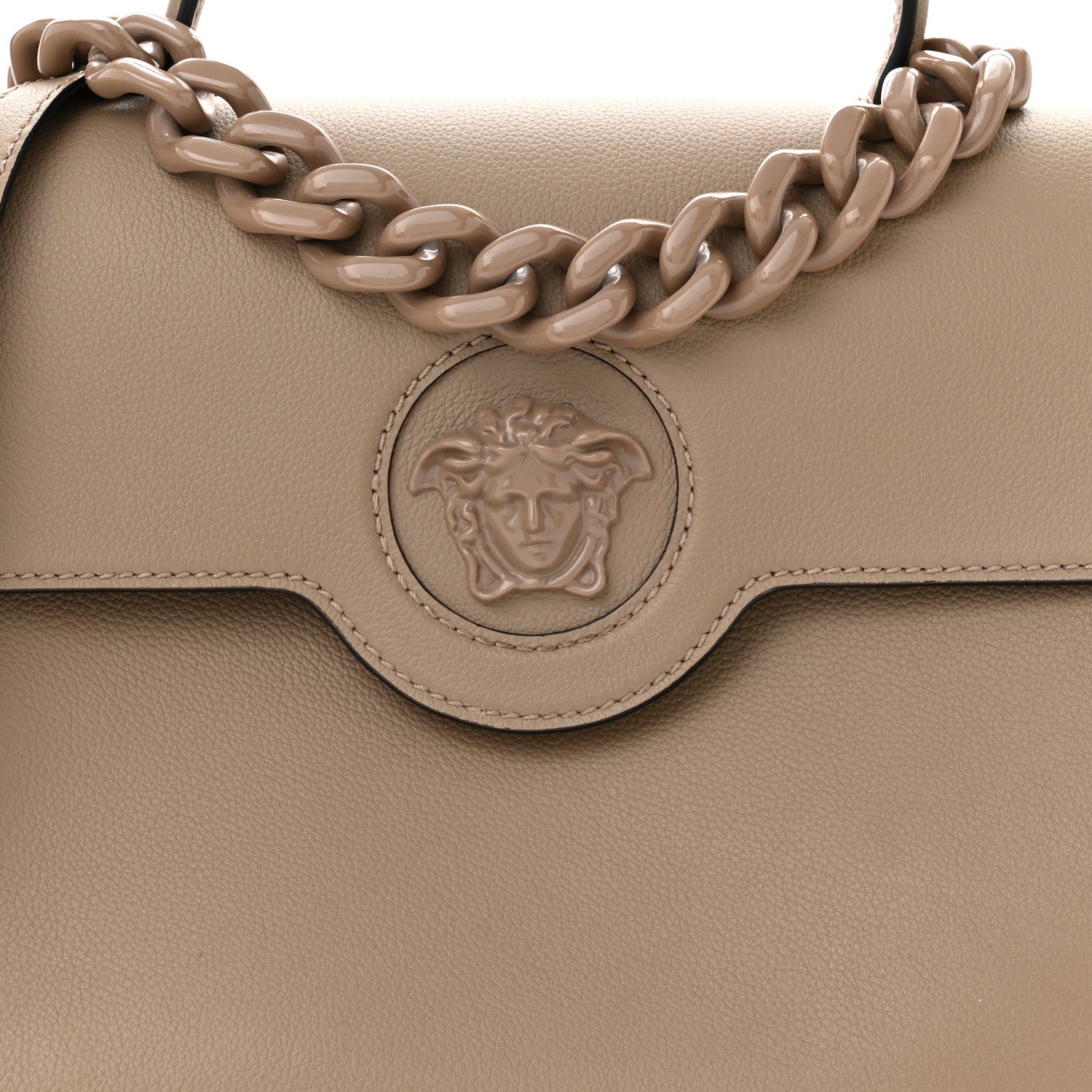 Versace Grained Calfskin La Medusa Bag Taupe 7 of 12