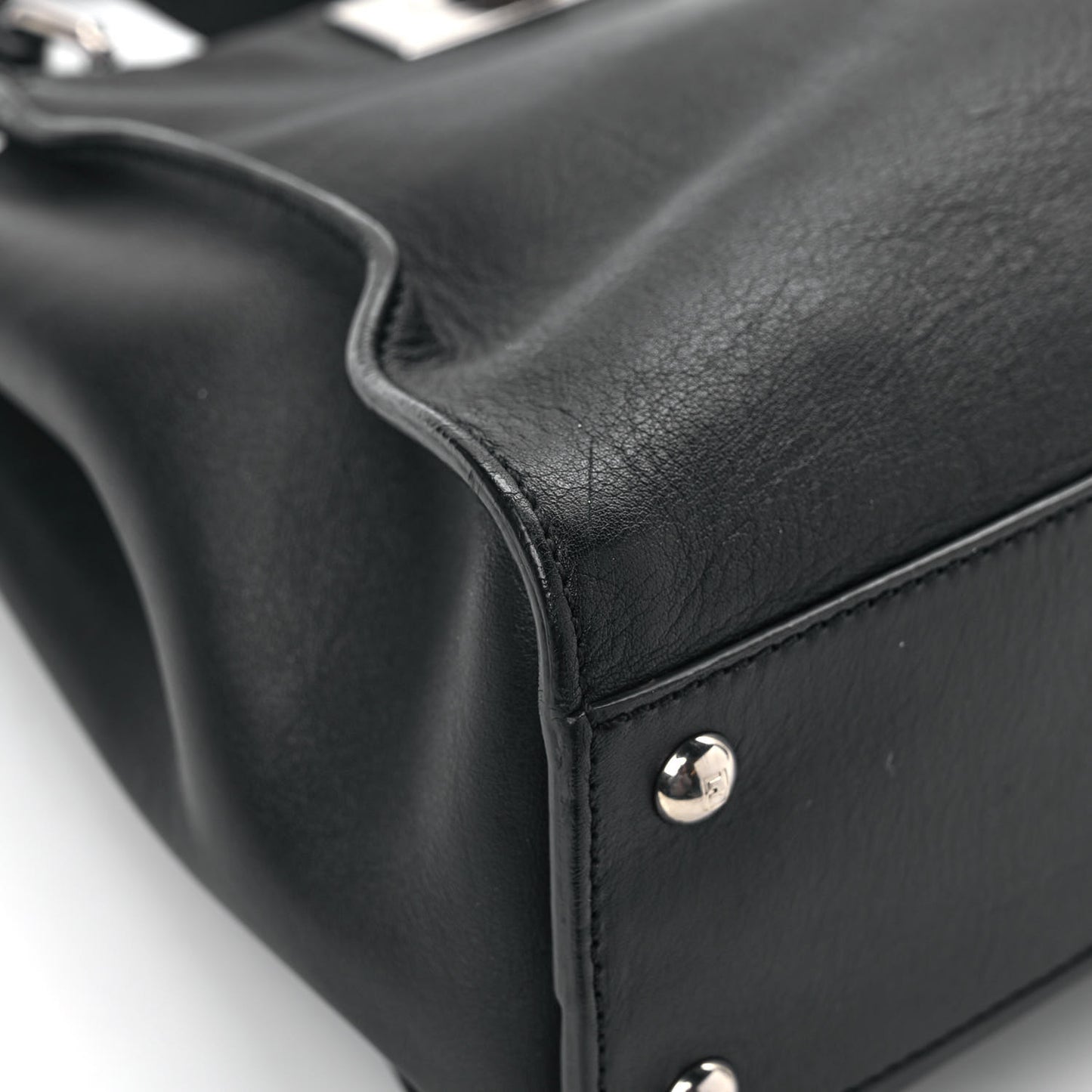 Vitello Seta Snakeskin Crocodile Monster Eyes Medium Peekaboo Iconic Satchel Black Girasole