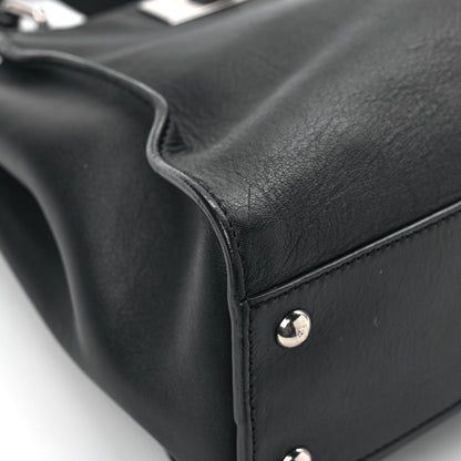 Fendi Vitello Seta Snakeskin Crocodile Monster Eyes Medium Peekaboo Iconic Satchel Black Girasole 10 of 11