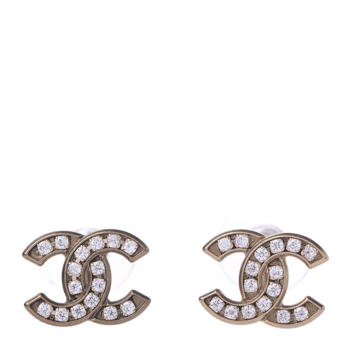 Crystal CC Earrings Gold