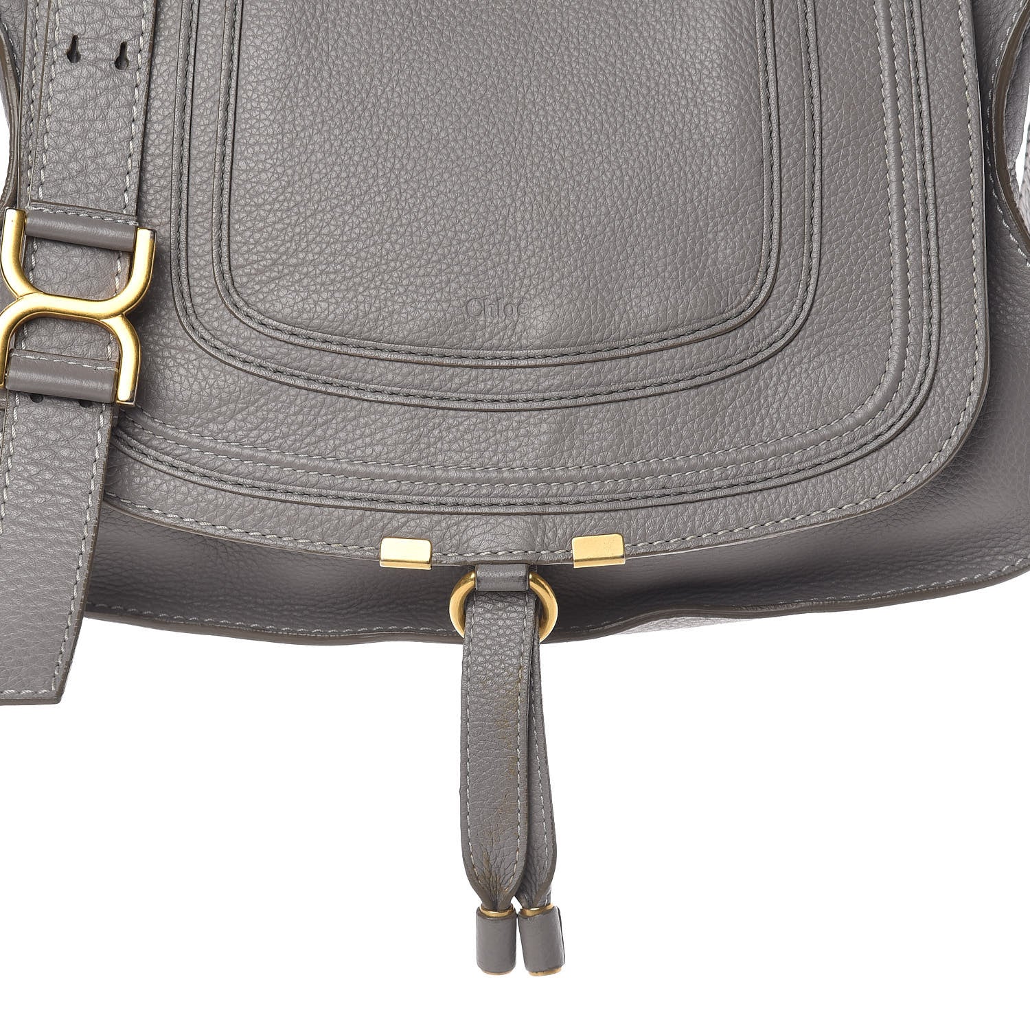 Chloe Calfskin Medium Marcie Top Handle Bag Cashmere Grey 12 of 12