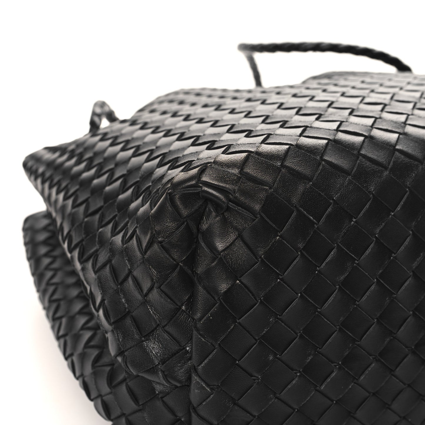 Nappa Intrecciato Large Andiamo Shoulder Bag Black