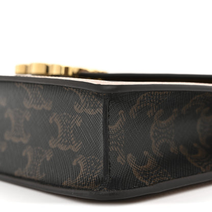 Celine Triomphe Canvas Calfskin Margo Wallet on Chain Tan 10 of 10