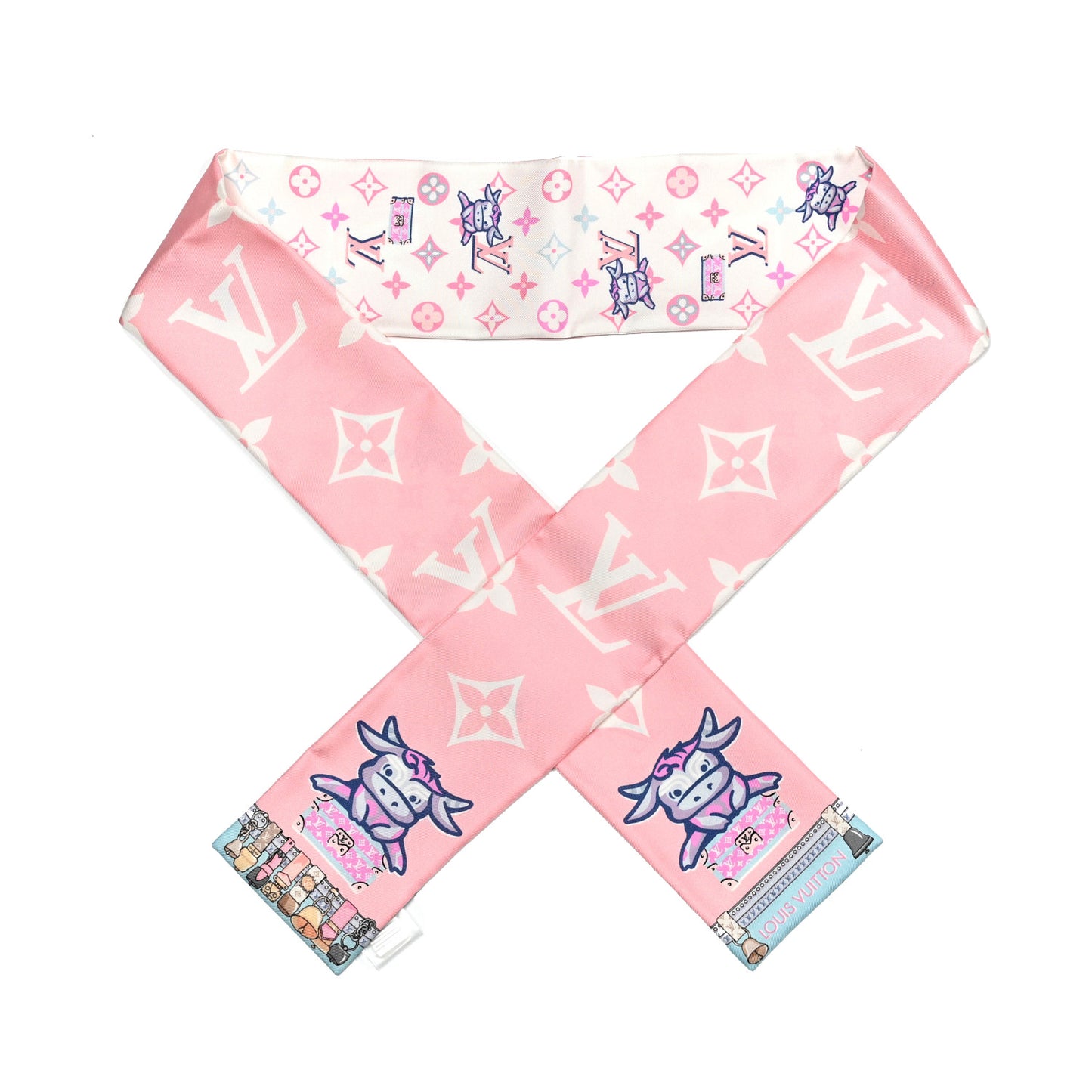 Silk Monogram Rodeo Bandeau Rose