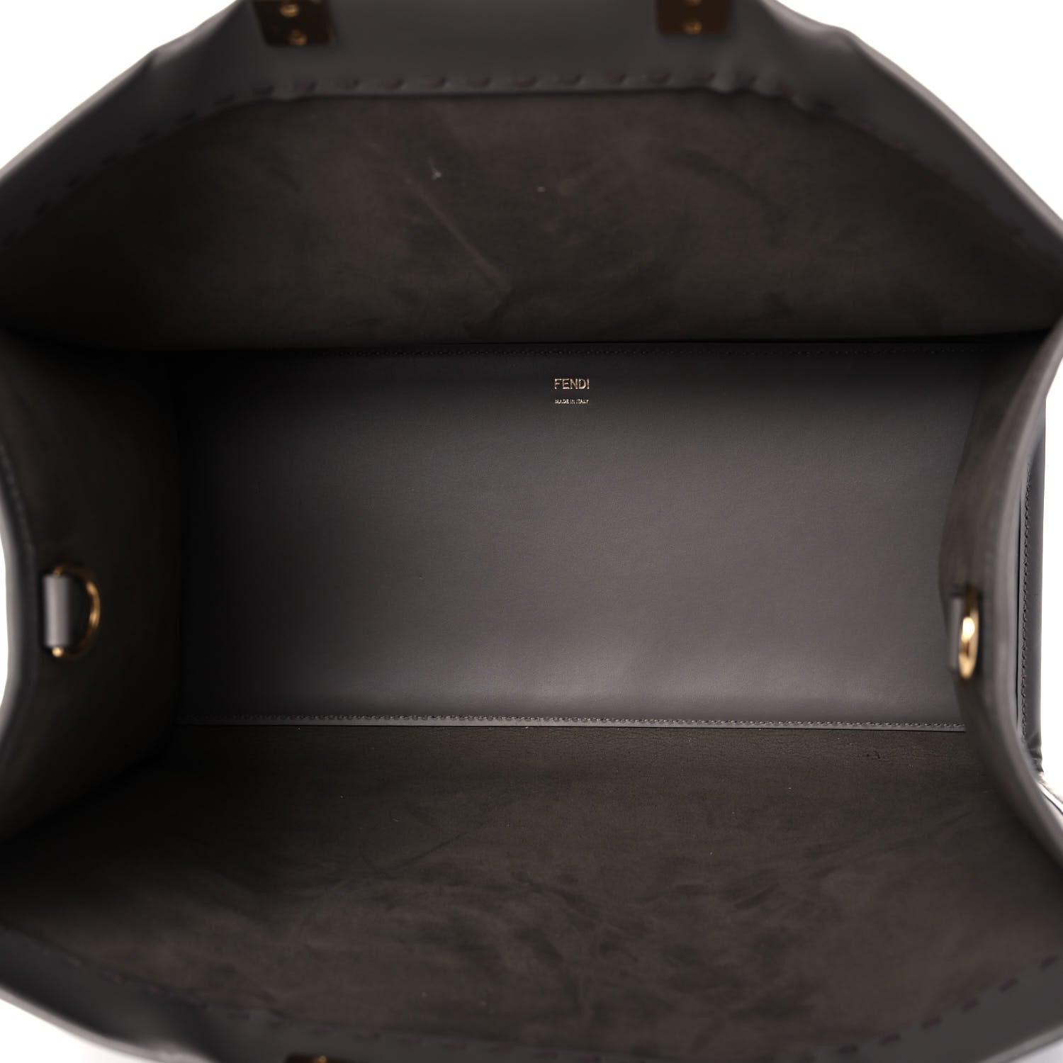 Fendi Vitello King Plexiglass Logo Embossed Large Fendi Sunshine Shopper Tote Moon 5 of 12