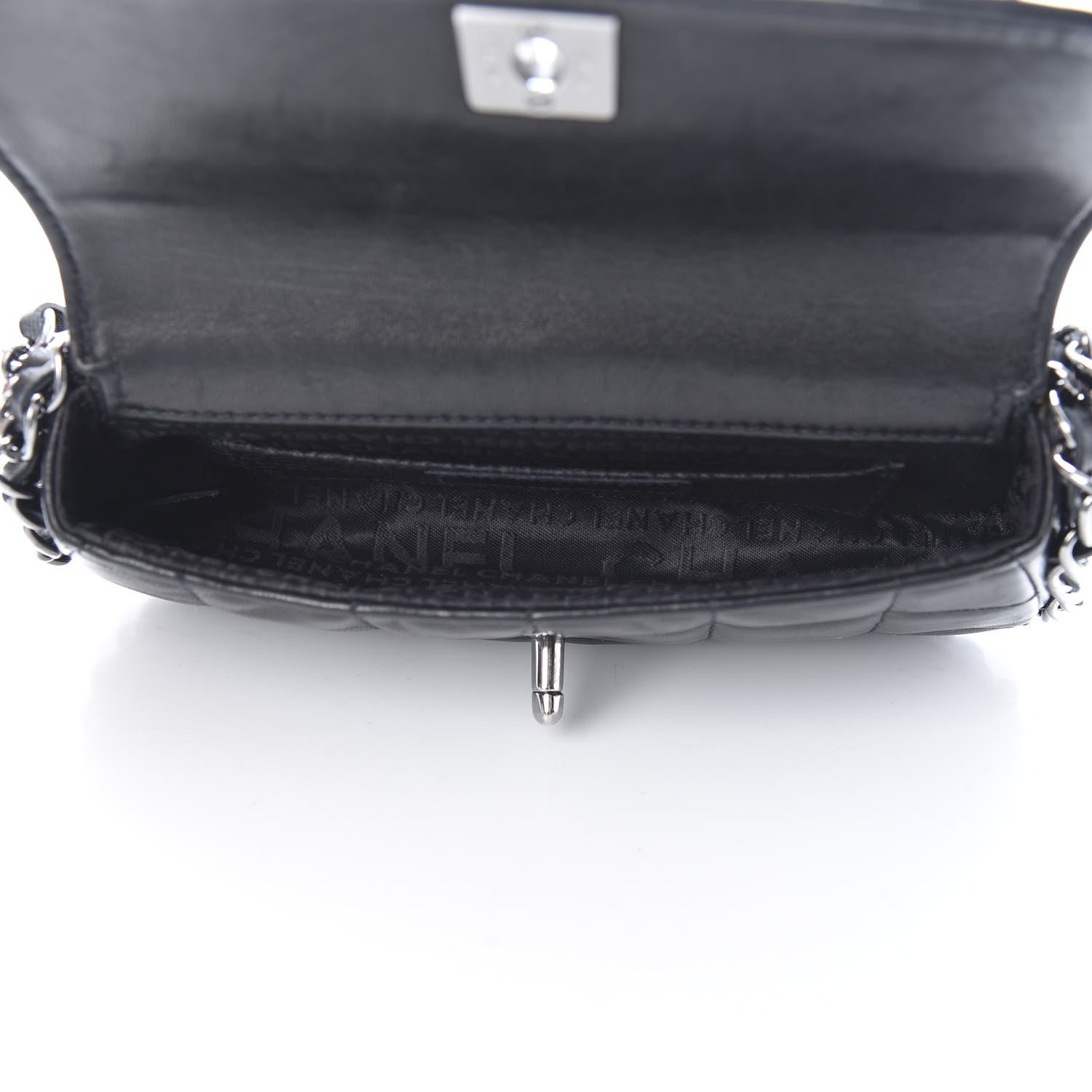 Chanel Lambskin Quilted Chocolate Bar 3 Chain Flap Black 5 of 12