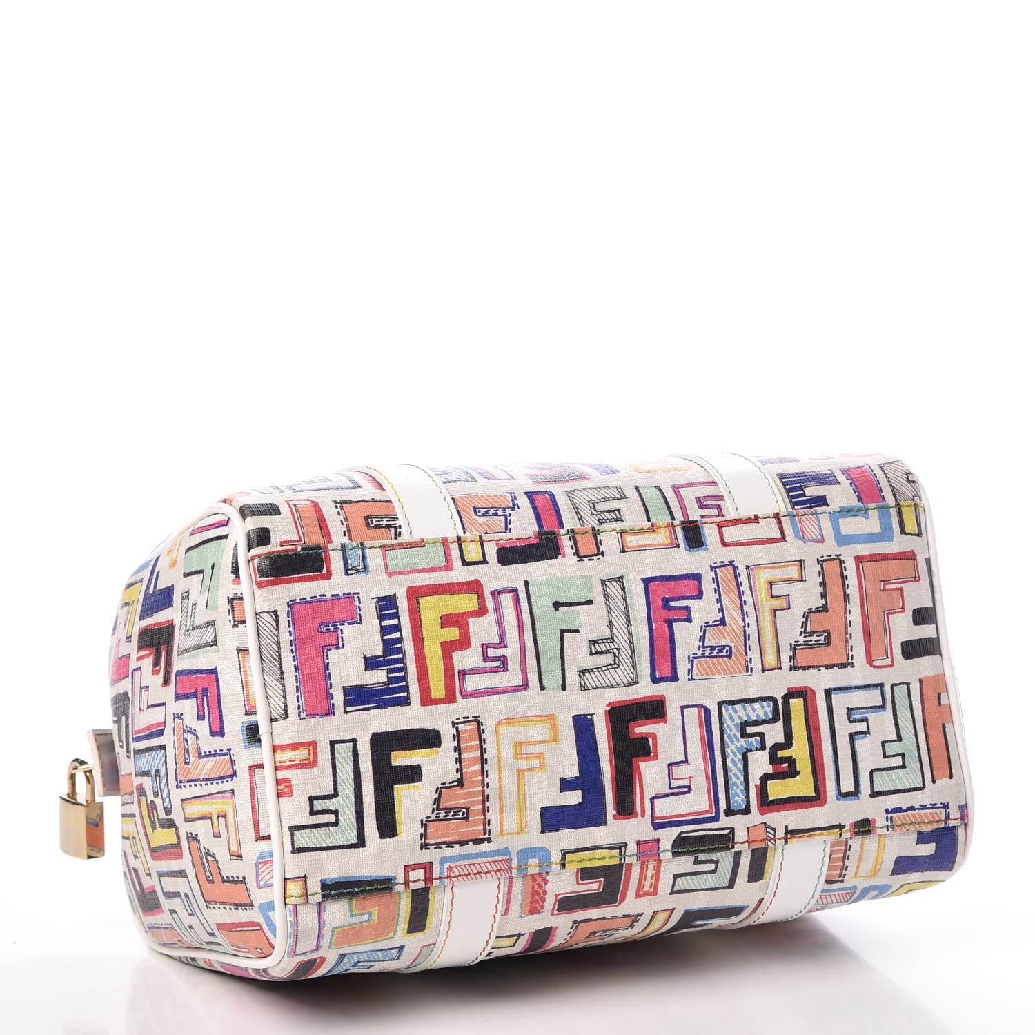 Fendi Zucca Spalmati Vitello FF Multicolor Forever Boston Multicolor White 4 of 7