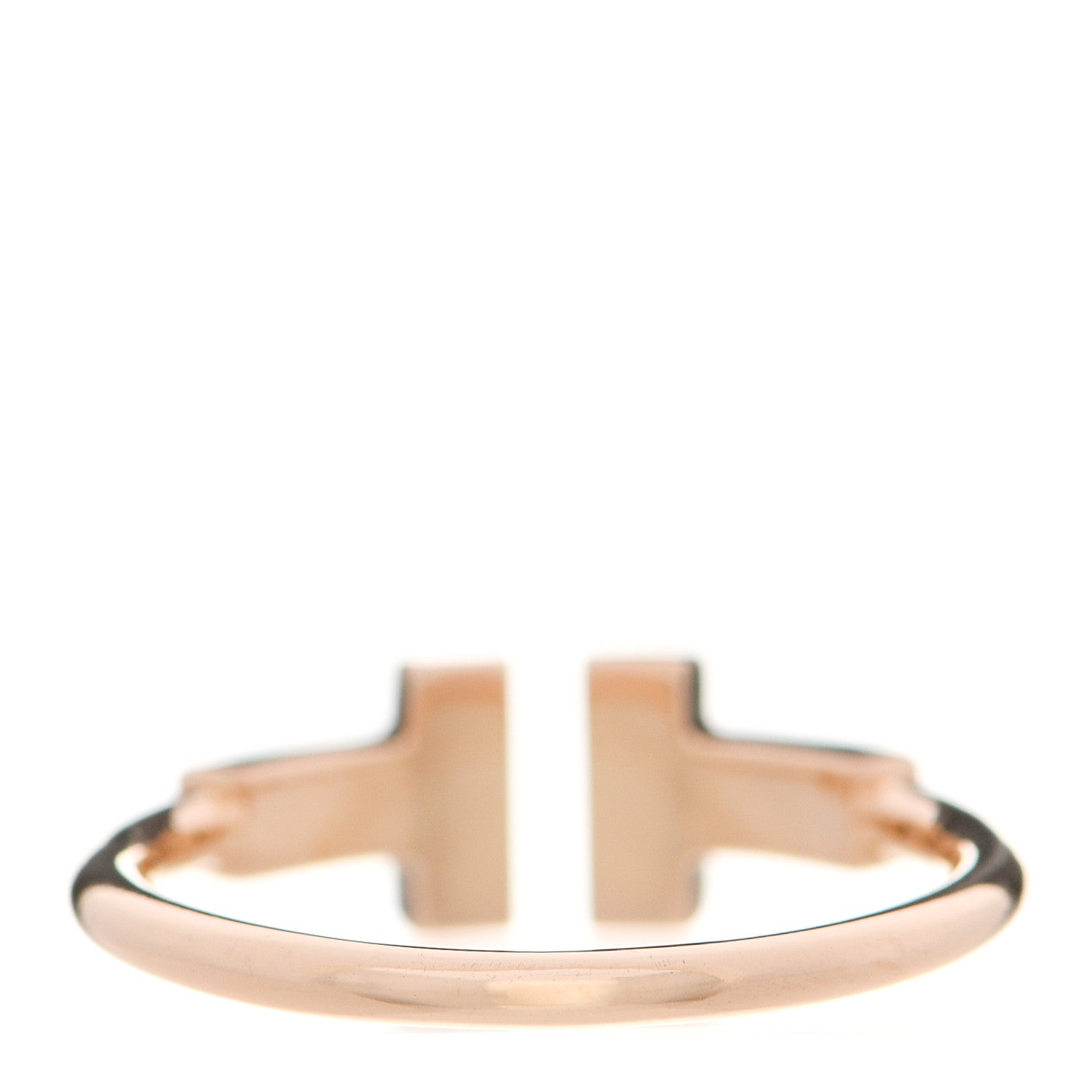 Tiffany 18K Rose Gold Diamond T Wire Ring 49 5 2 of 4