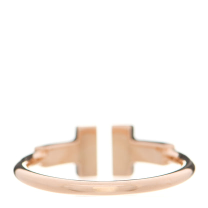 Tiffany 18K Rose Gold Diamond T Wire Ring 49 5 2 of 4