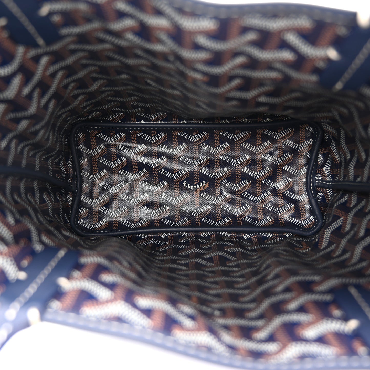Goyardine Reversible Mini Anjou Blue Marine