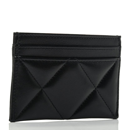 Chanel Shiny Goatskin Quilted Chanel 19 Card Holder Black 2 of 4