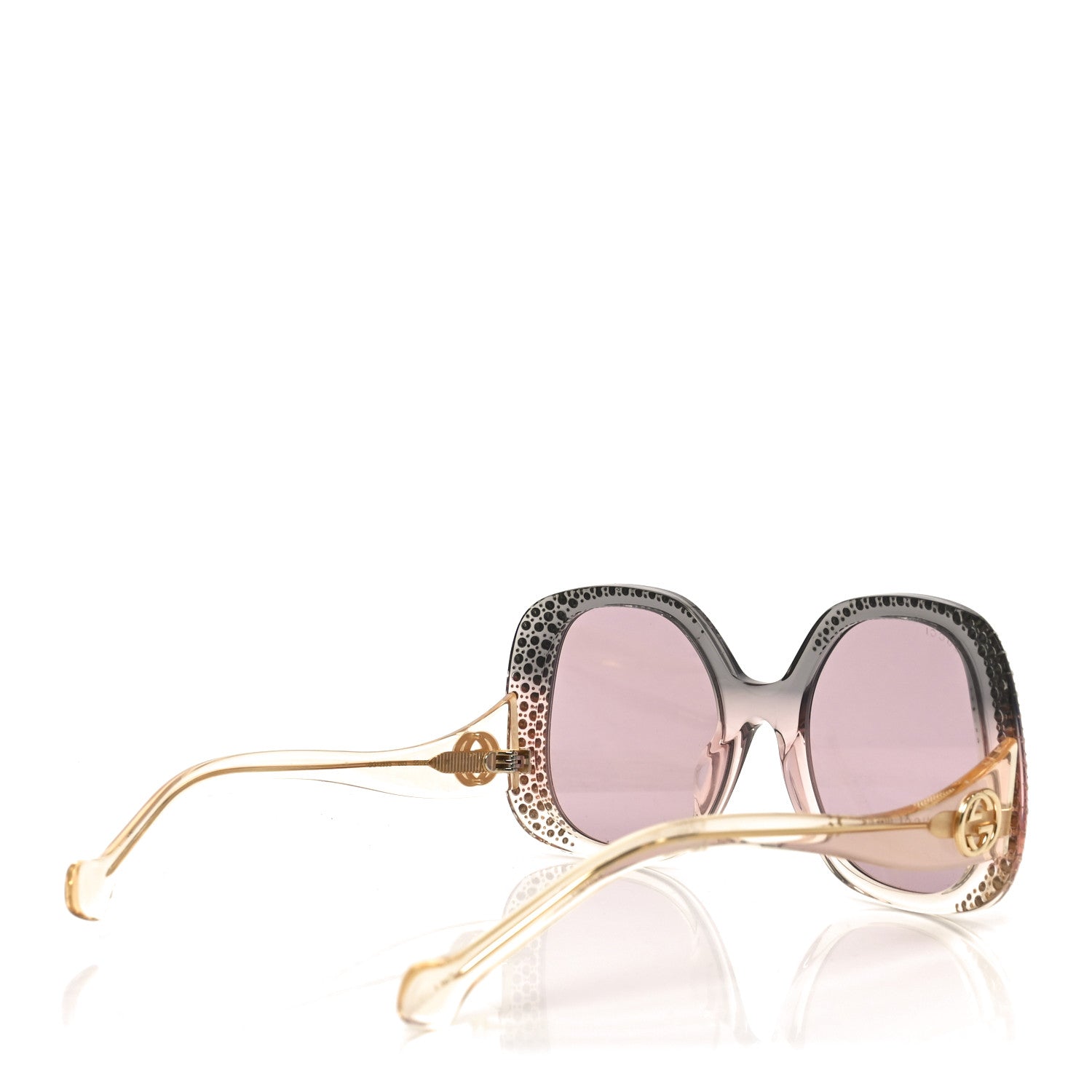 Gucci Acetate Square Frame Sunglasses GG1235S Grey Yellow Pink Multicolor 4 of 7