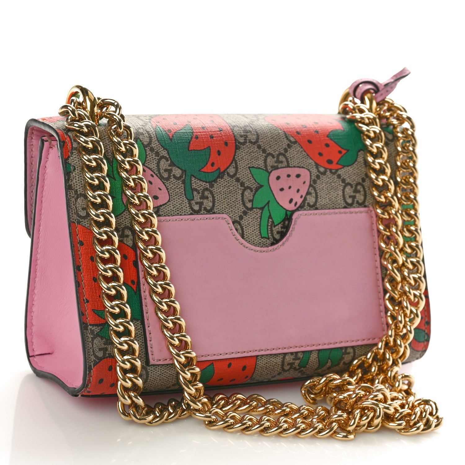 Gucci GG Supreme Monogram Strawberry Small Padlock Shoulder Bag 2 of 11