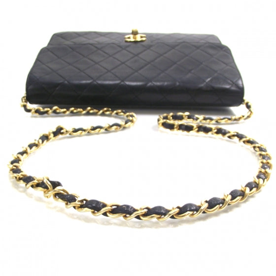 Lambskin Quilted Flap Navy