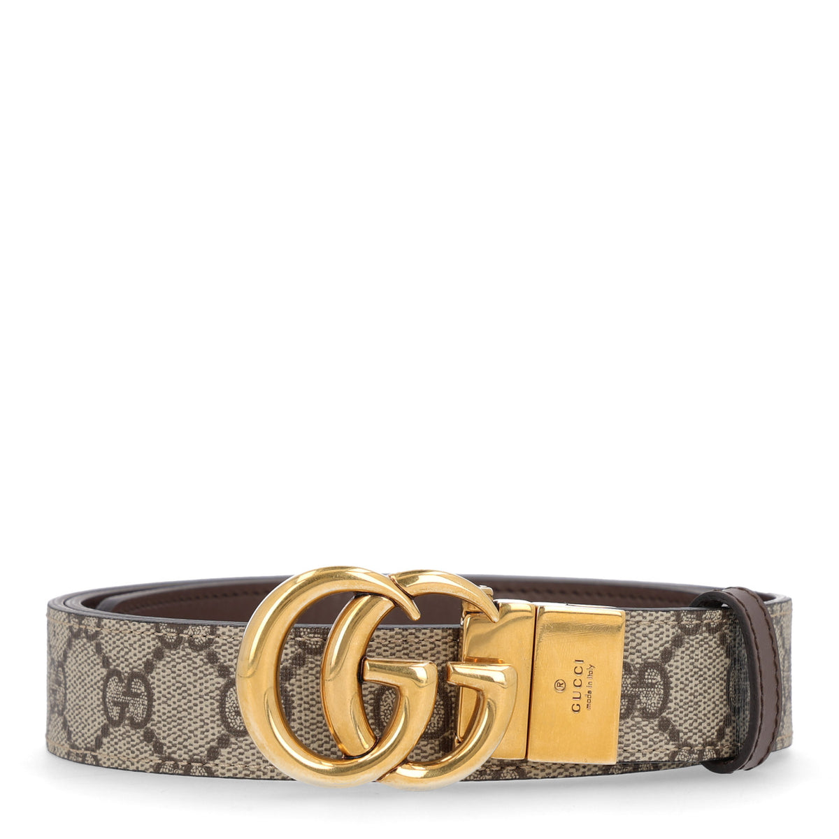 Gucci GG Supreme Monogram Textured Dollar Calfskin Blondie 30mm Belt 110 44 Beige Ebony New Acero 1 of 5