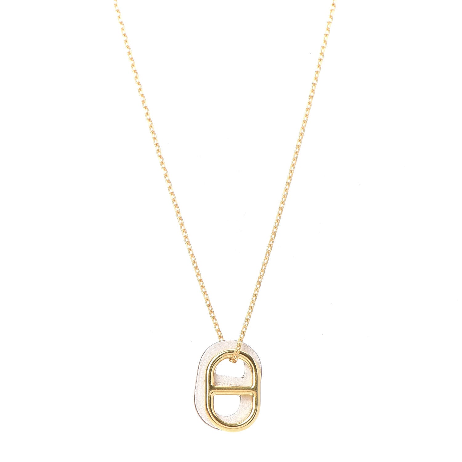Hermes Swift O'Maillon Pendant Necklace White 1 of 5