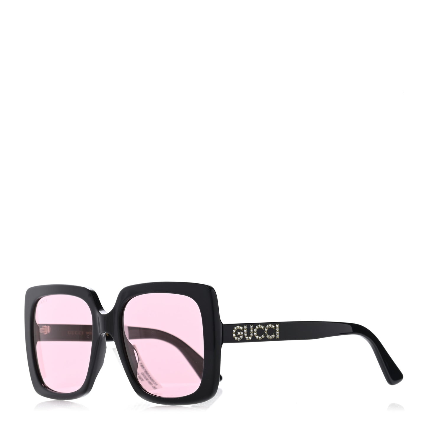 Crystal Square Frame GG Sunglasses GG0418S Black Pink