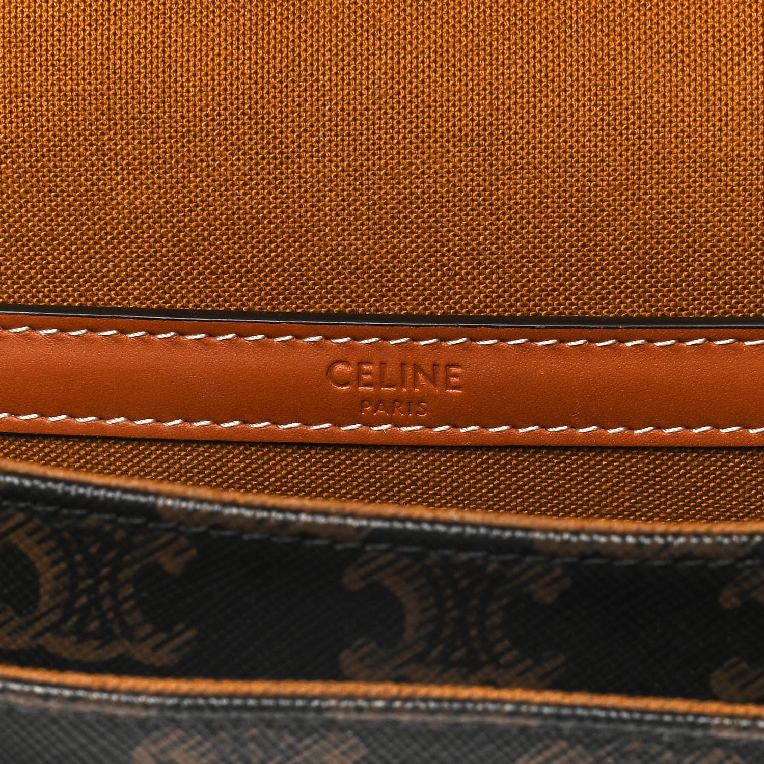 Celine Triomphe Canvas Folco Bag Tan 7 of 13