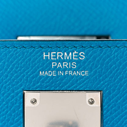 Hermes Epsom Kelly Sellier 32 Bleu Frida 23 of 36