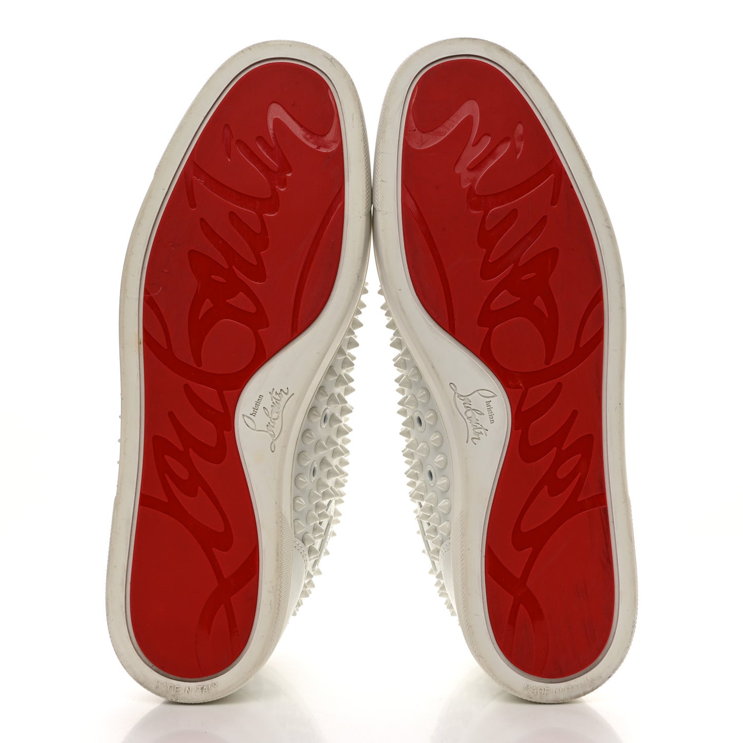 Calfskin Louis Spikes Flat Sneakers 44 White 42.5 White