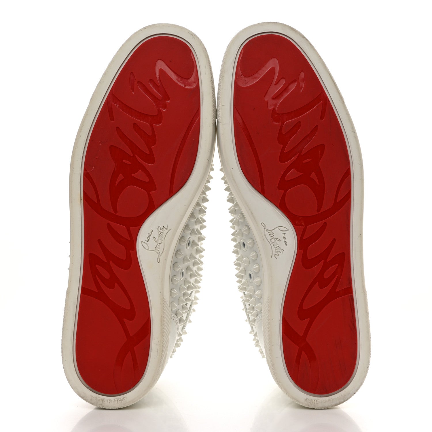 Christian Louboutin Calfskin Louis Spikes Flat Sneakers 44 White 42.5 White 5 of 7